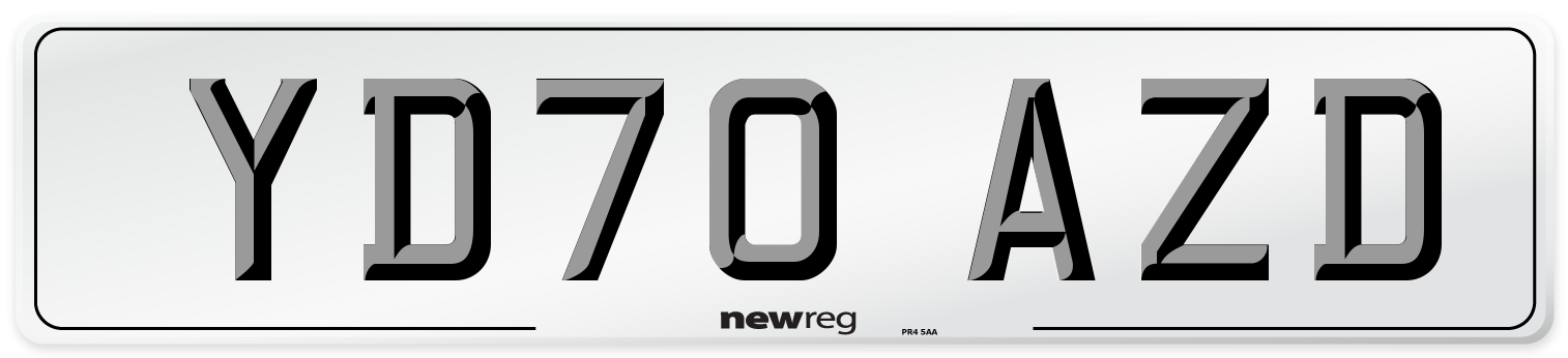 YD70 AZD Number Plate from New Reg